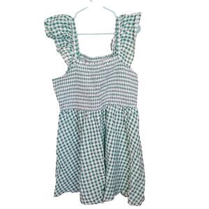 Old Navy Size XL Extra Large Green White Checkered Sun Dress Picnic Preppy
